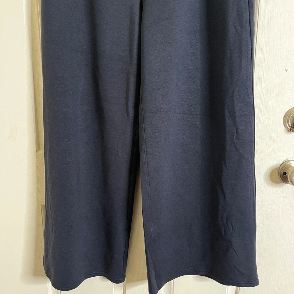 NWT Spanx AirEssentials Wide Leg Pants Women 1X Petite Navy Athleisure Lounge